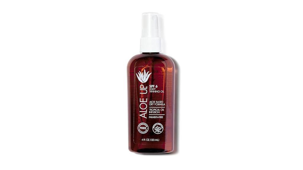 aloe up tanning oil