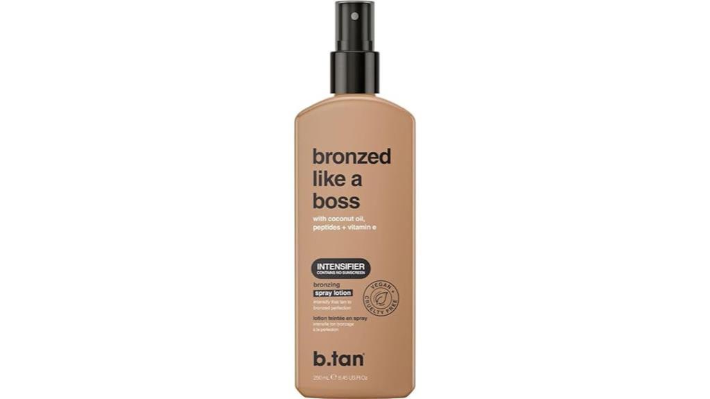 bronzed tanning lotion spray