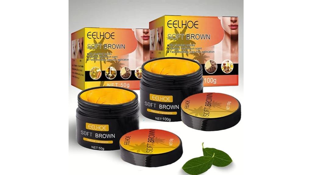 soft brown tanning gel