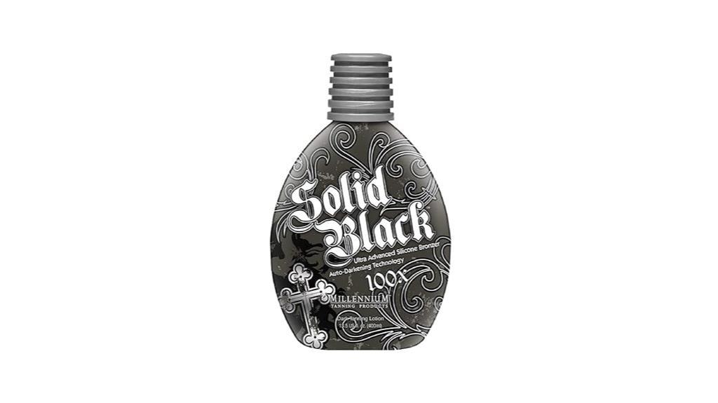 solid black tanning lotion