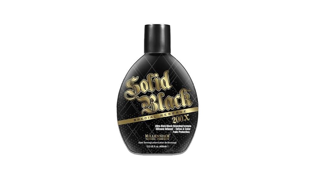 solid black tanning lotion