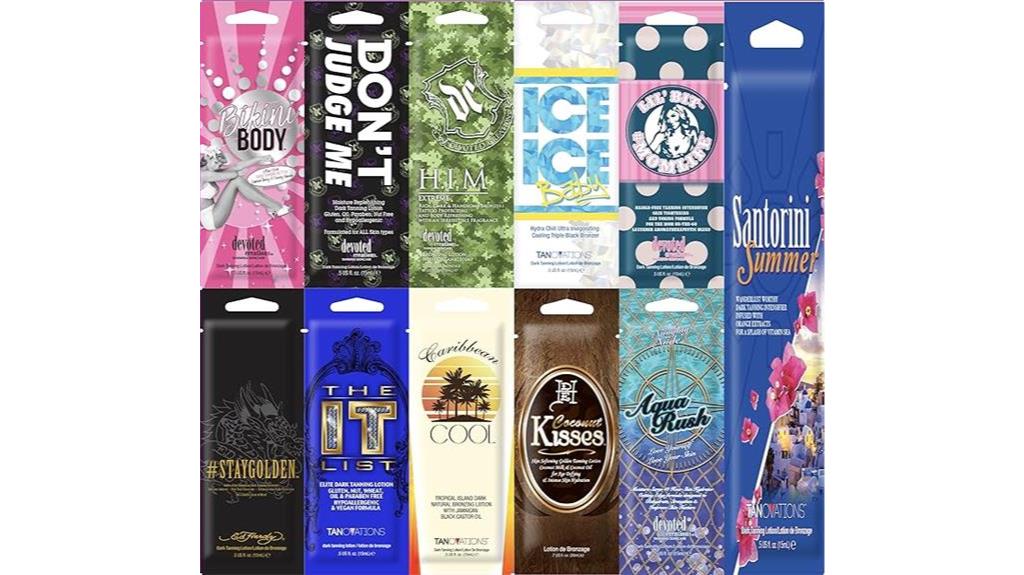 tanning lotion sample packets