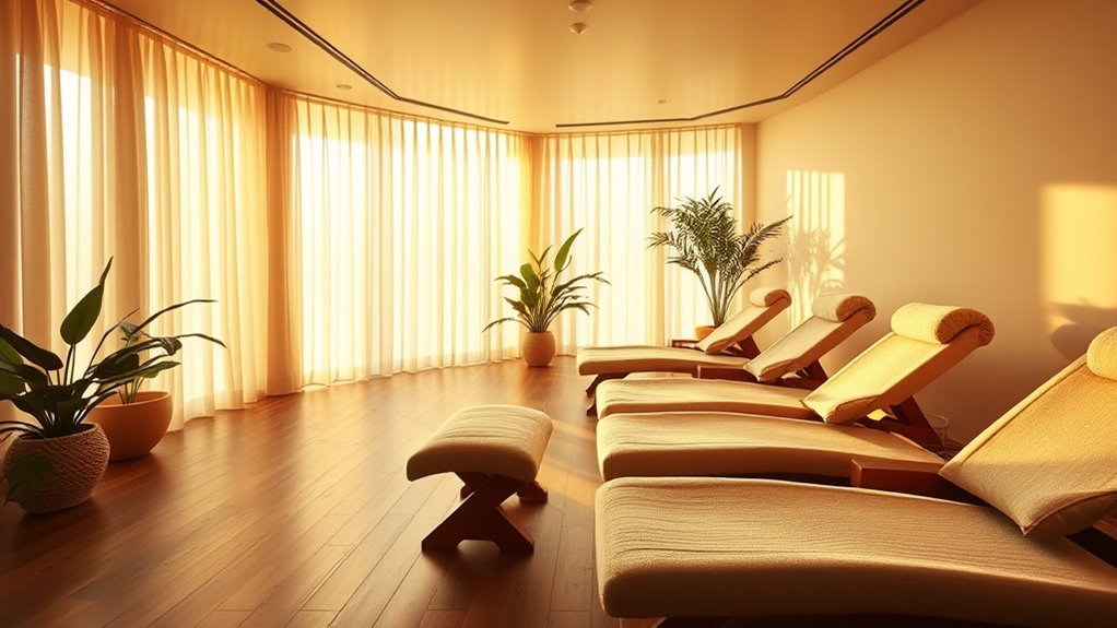 calm comfortable tanning environment
