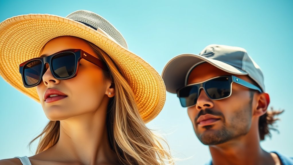 hats and sunglasses sun protection
