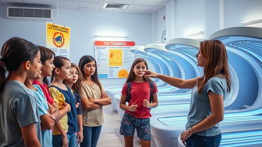 identify unsafe tanning practices