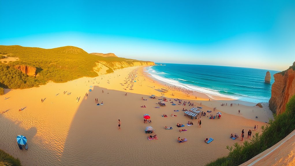 sunny beaches with facilities
