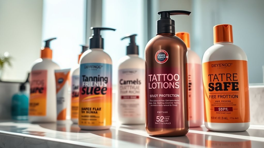 tattoo safe tanning lotion selection