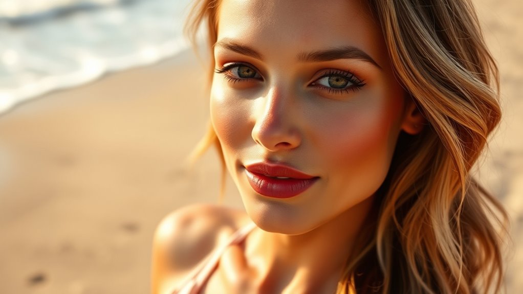 warm glowing sunset inspired makeup