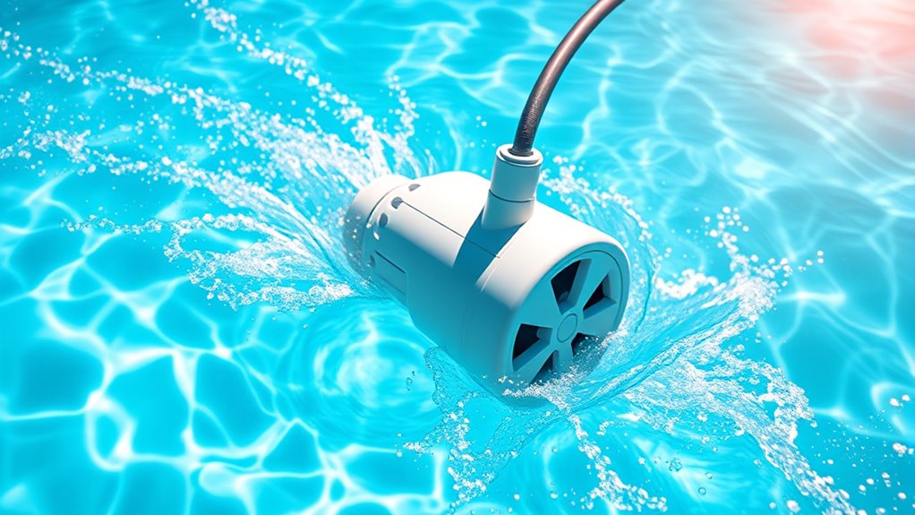 pool water flow drives cleaning