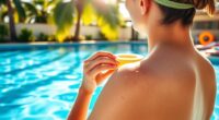 poolside sunscreen application