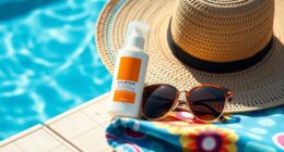 swimsuit sunscreen hat towels