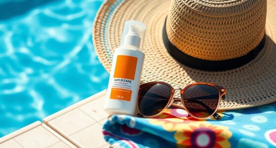 swimsuit sunscreen hat towels