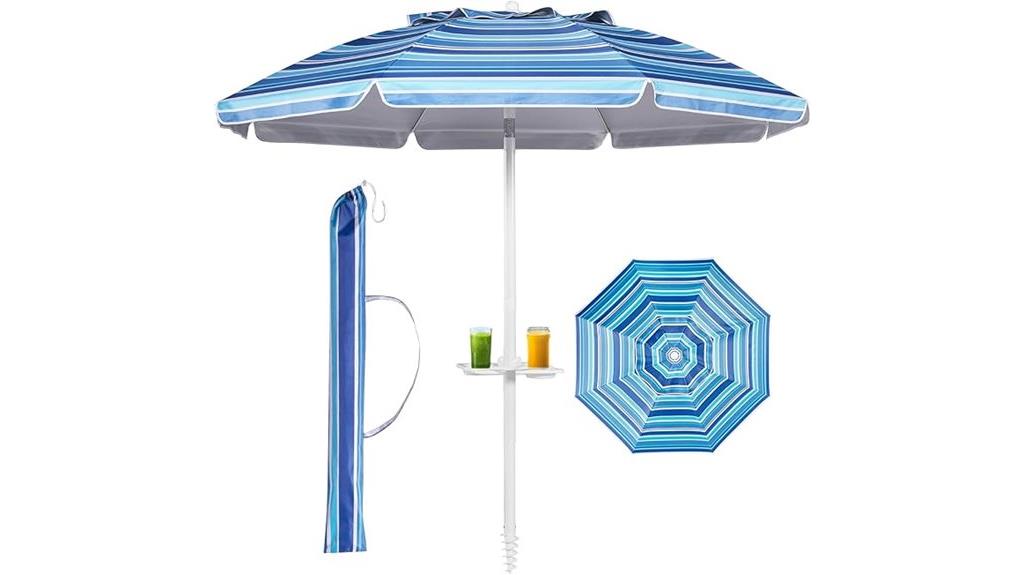8ft beach umbrella with tray