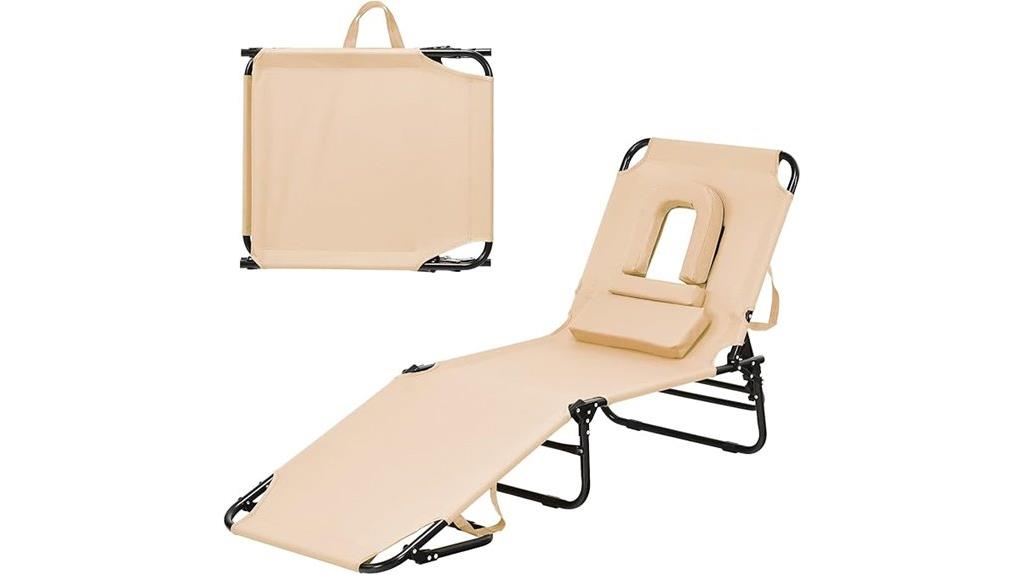 adjustable foldable beach chair
