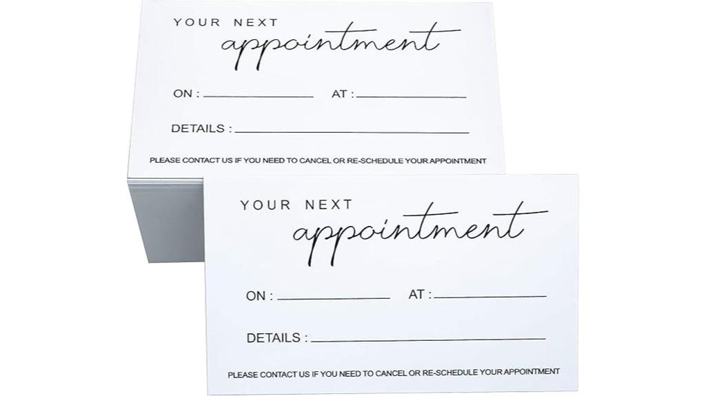 appointment reminder cards pack