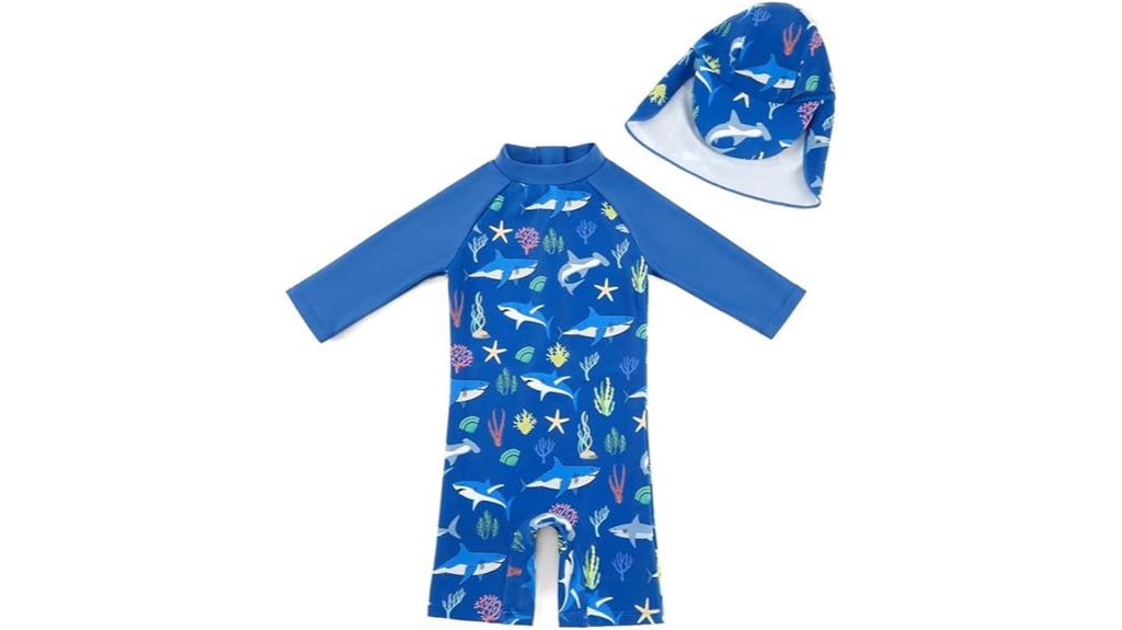 baby swimsuit with sunhat