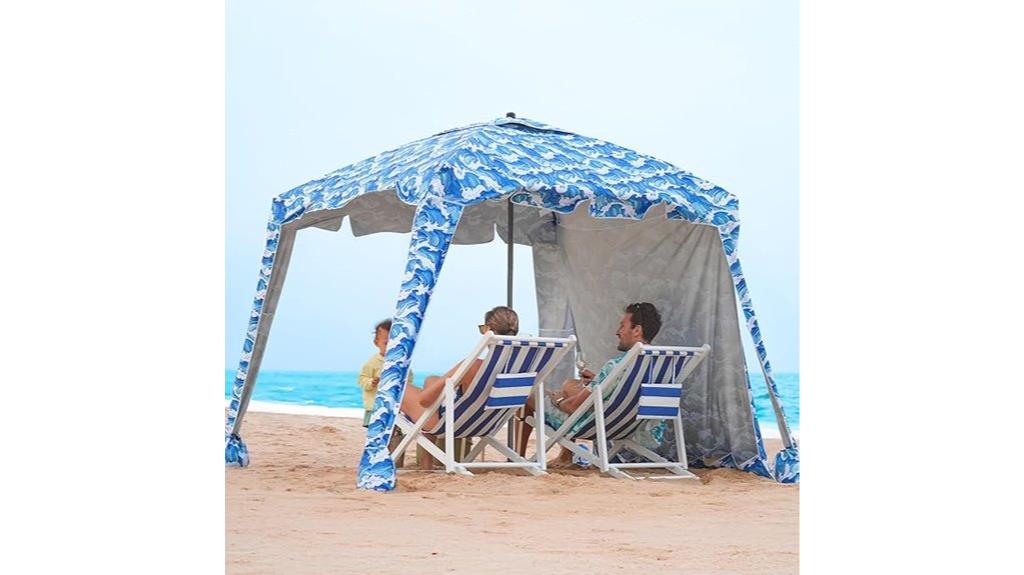 beach cabana with umbrella