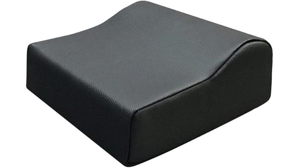black leather tanning pillow