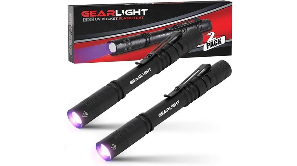 dual uv flashlights pack