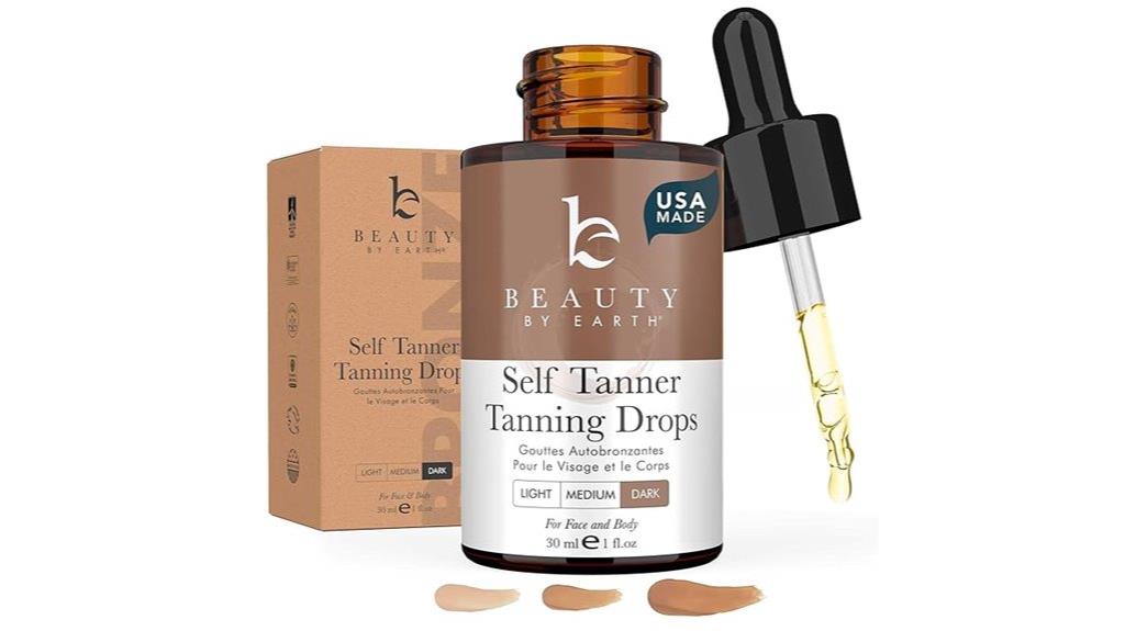 facial self tanning drops