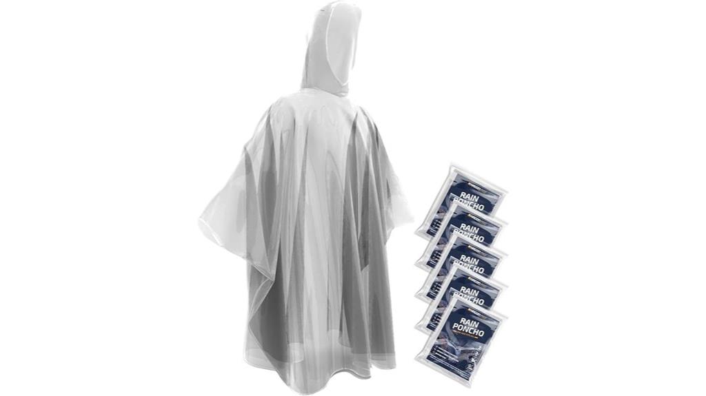 five pack adult rain ponchos