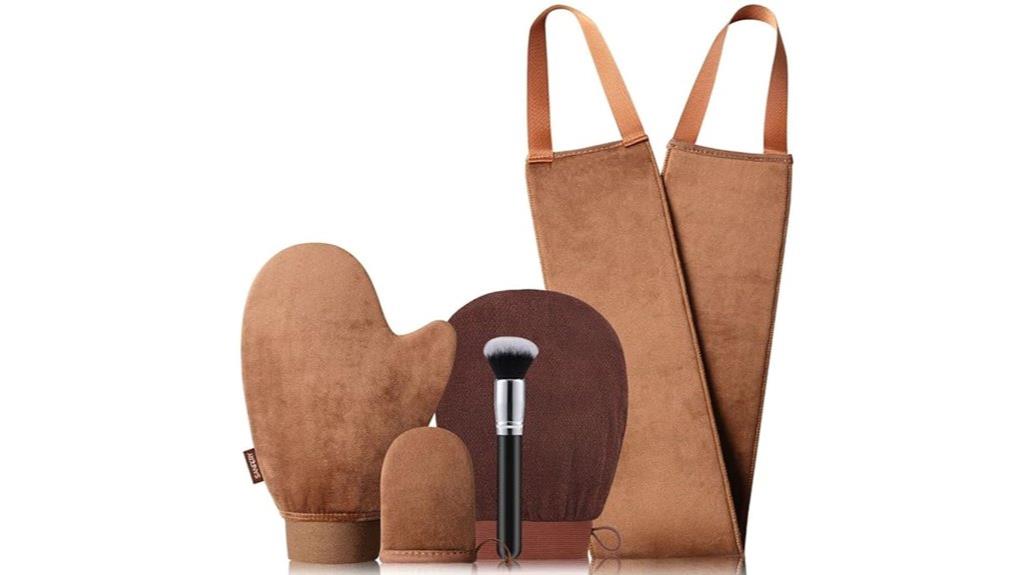 five piece tanning mitt set