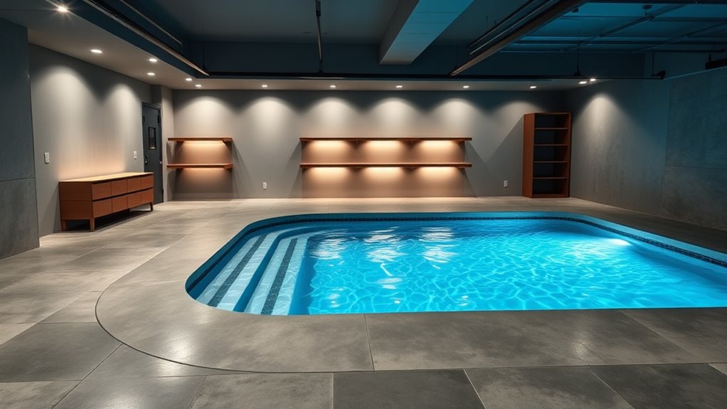 garage basement pool installation