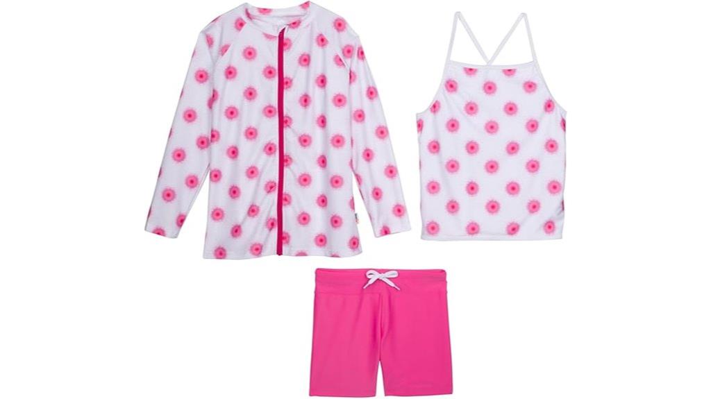 girls swim set with rash guard