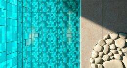 glass or pebble finishes