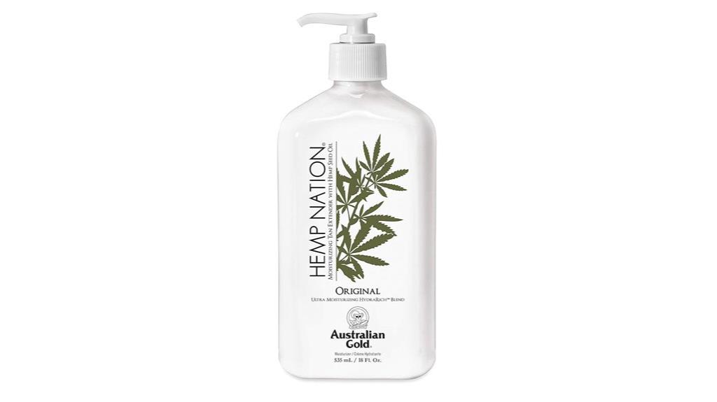 hemp infused tanning moisturizer