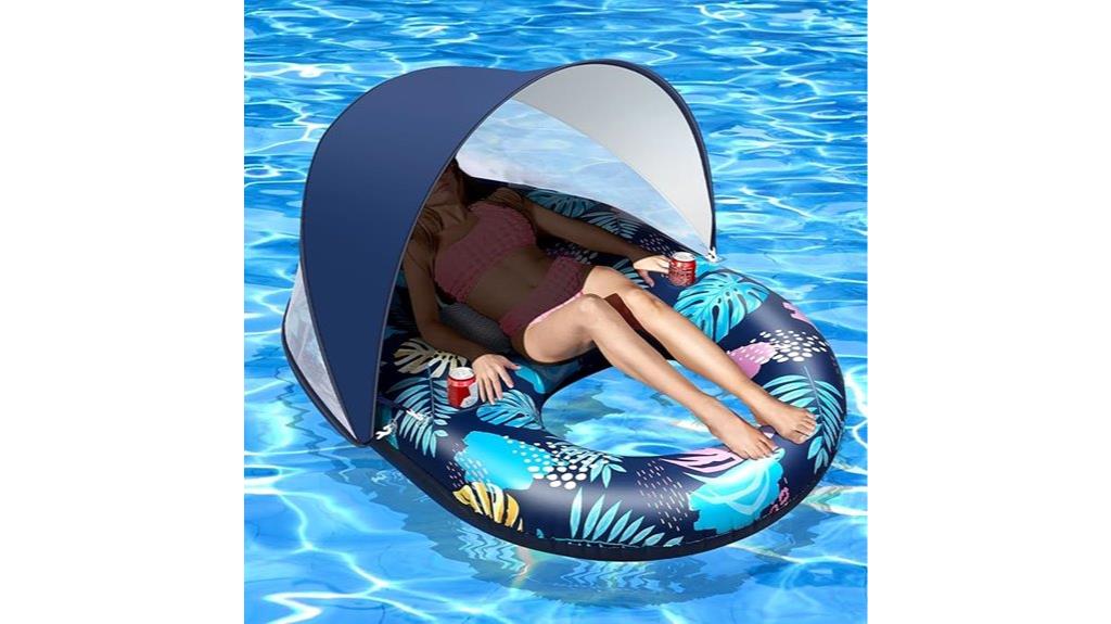 inflatable float with sun protection