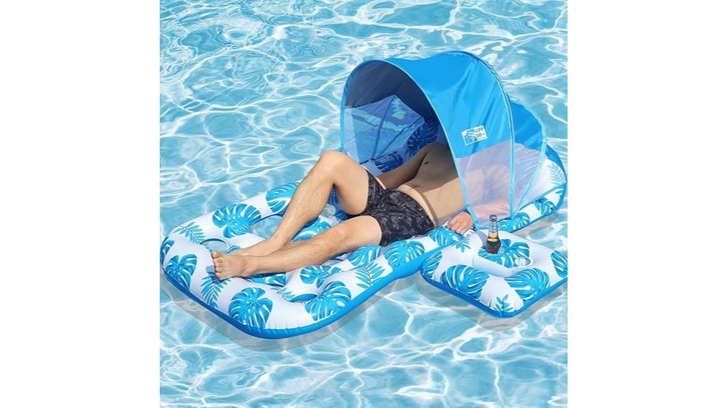 inflatable pool float with sunshade
