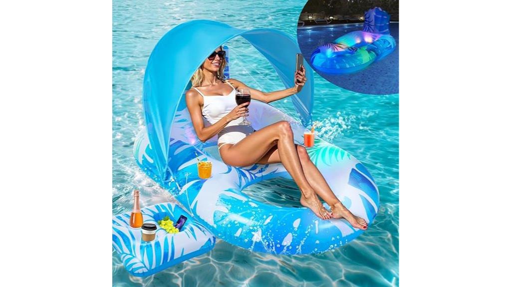 inflatable pool lounge with canopy