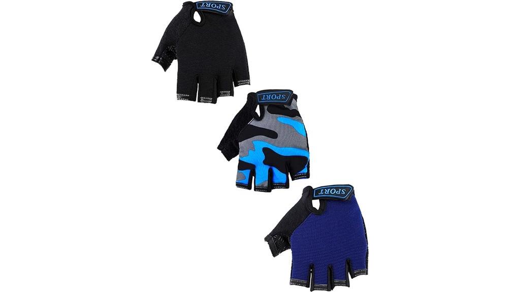 kids non slip fingerless gloves