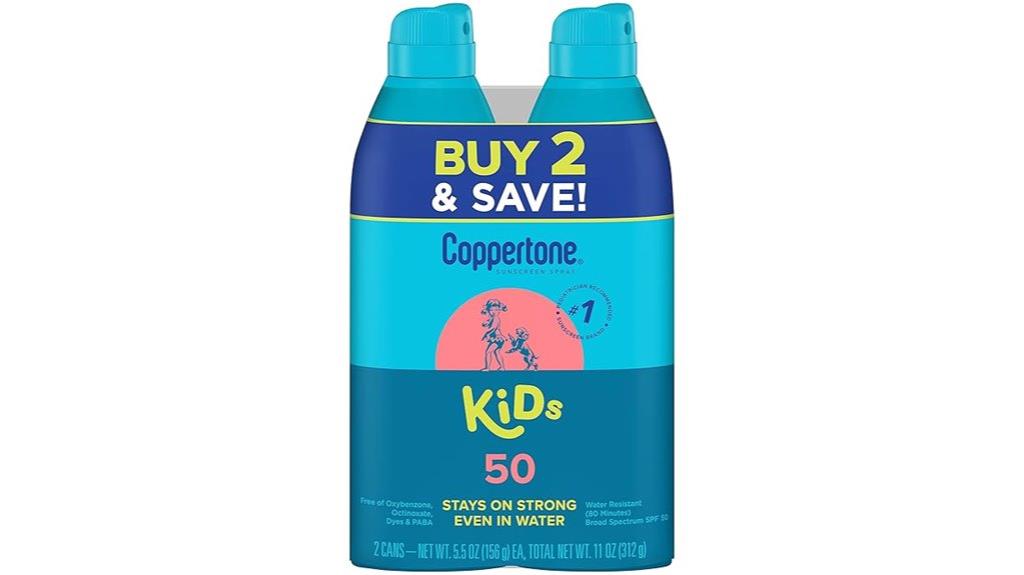 kids spf 50 spray pack