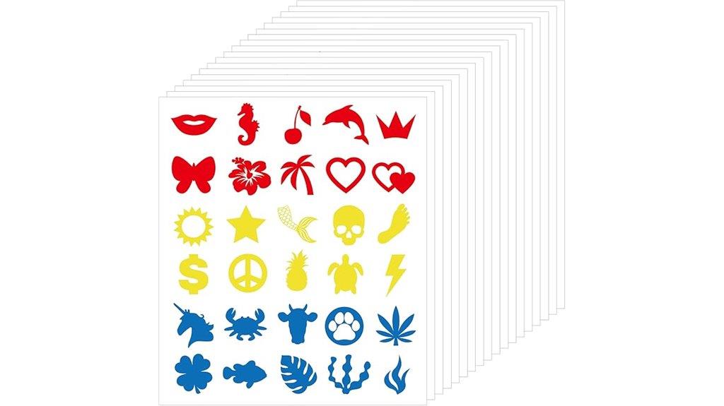 large pack of tanning stickers