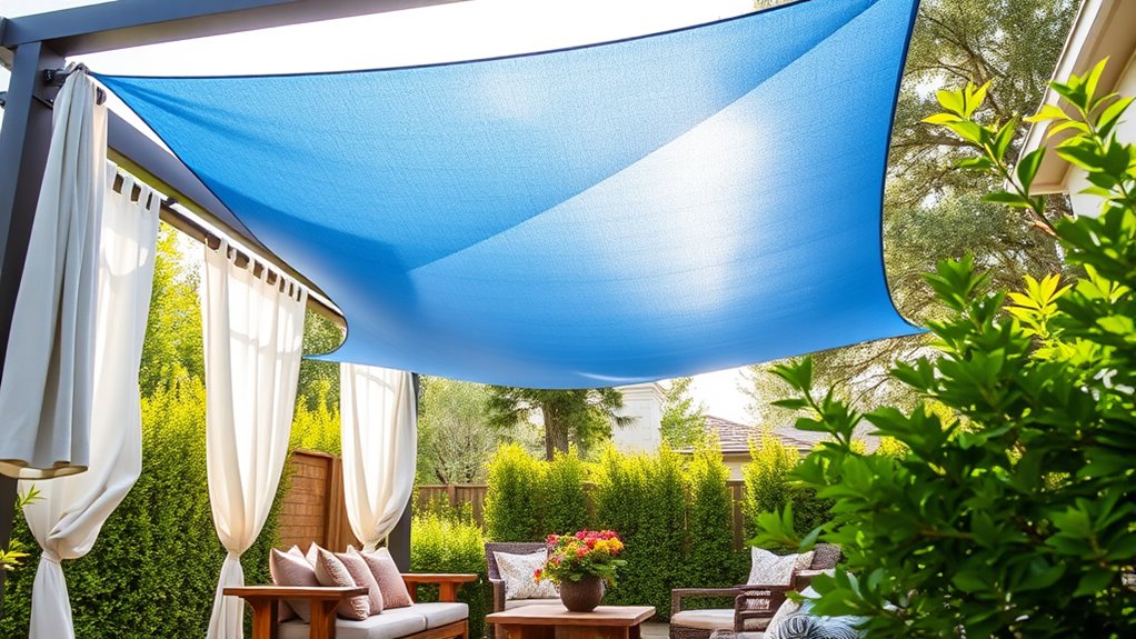 layered colorful outdoor structures