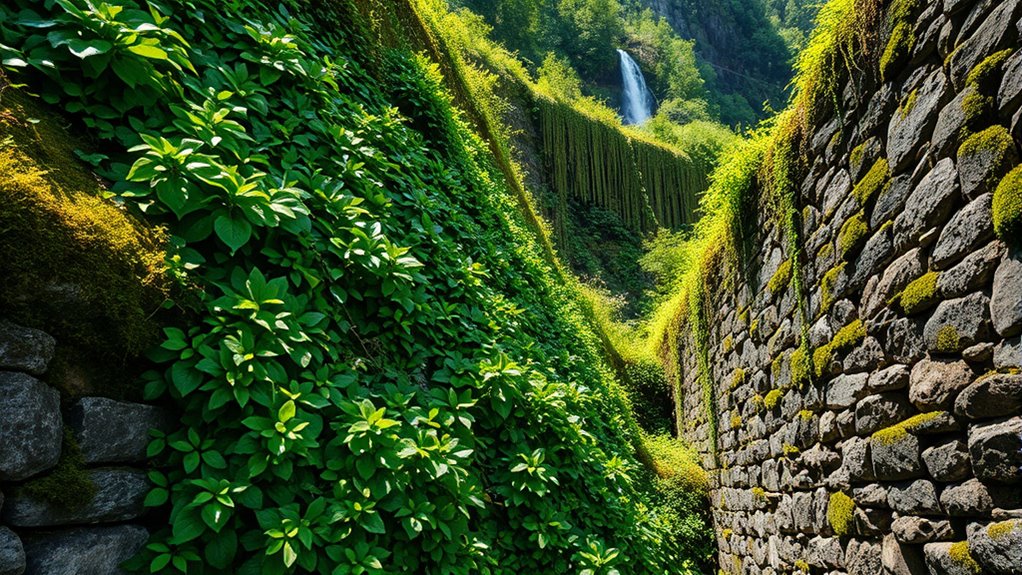 layered plant and wall integration