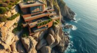meticulous cliffside construction details