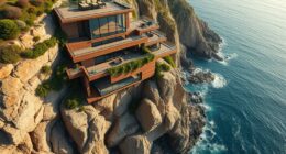 meticulous cliffside construction details