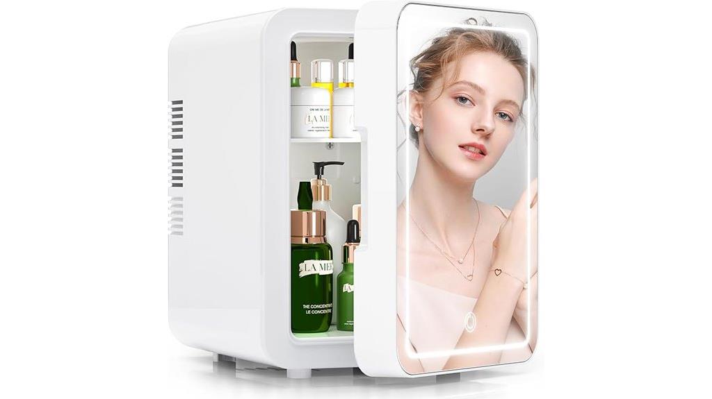 mini skincare fridge details