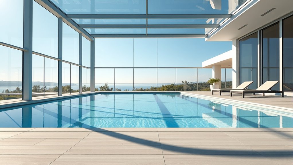 modern minimalist pool enclosure