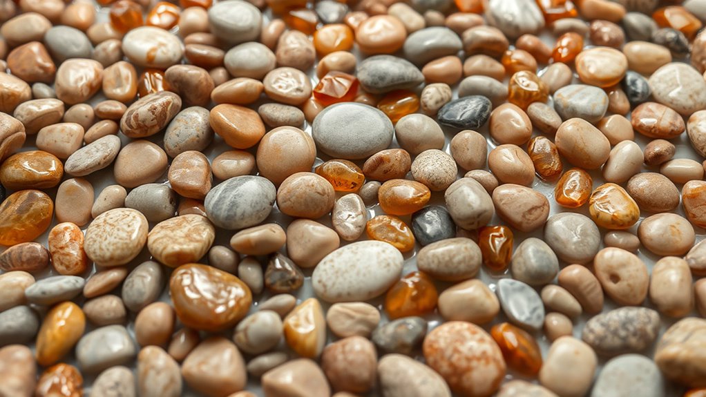 natural textured pebble accents