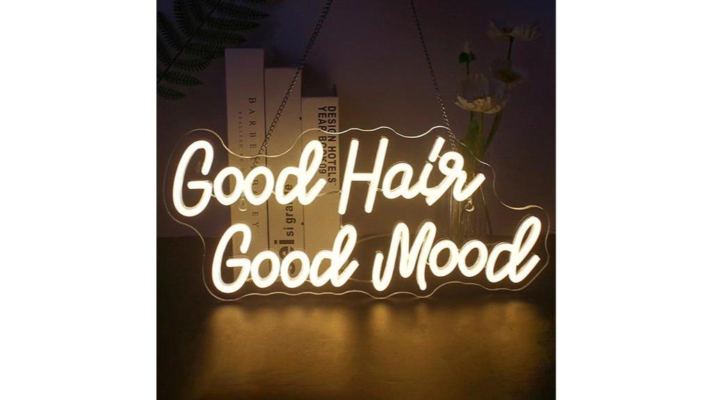 neon hair salon sign