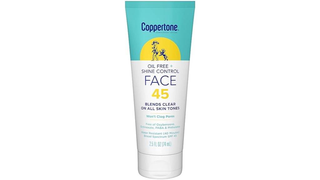 oil free spf 45 sunscreen