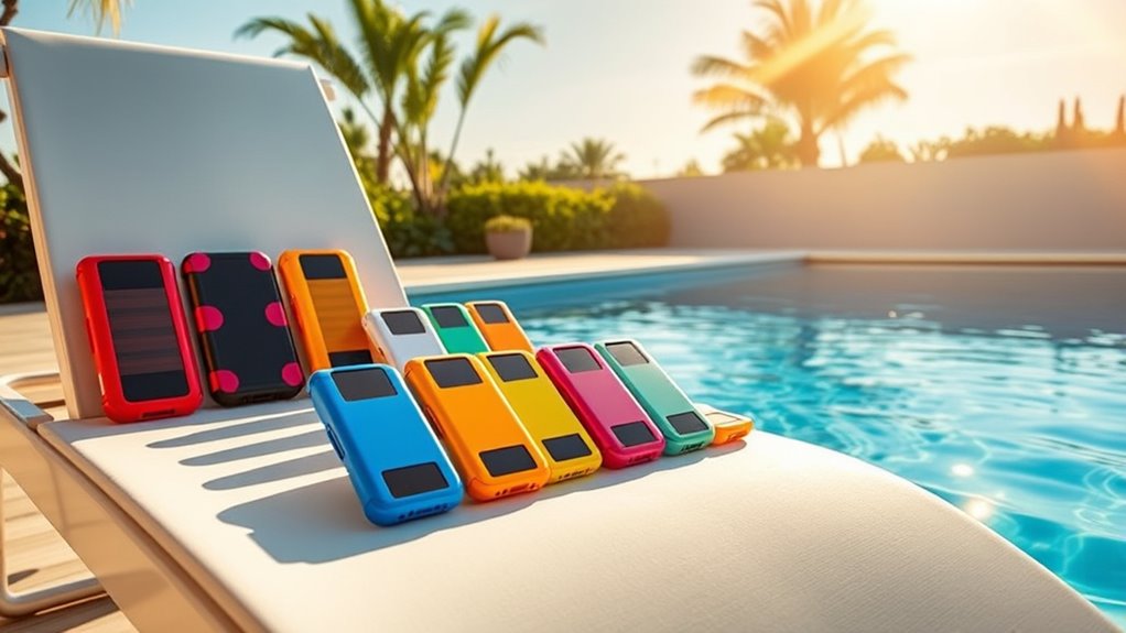 poolside solar charger cases