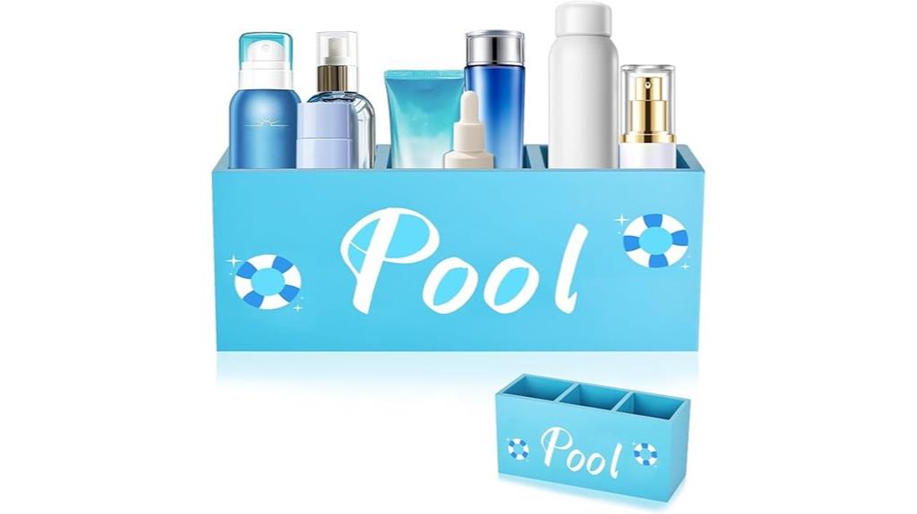 poolside sunscreen storage basket