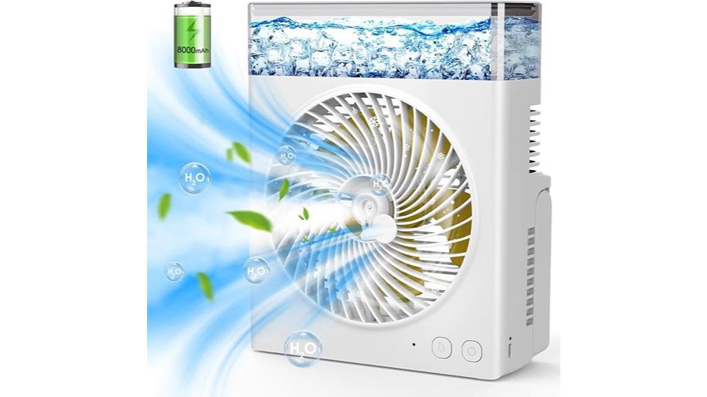 portable rechargeable misting fan