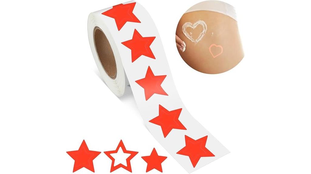 red star stickers roll