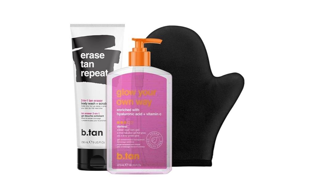 self tanning gel exfoliating kit